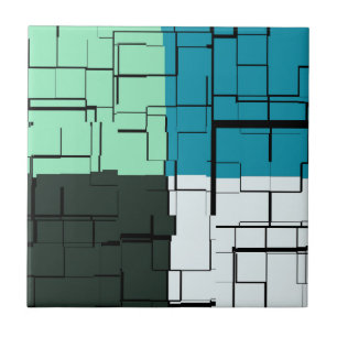 Azulejo De Cerâmica Padrão Moderno Azul Azul Aqua Azul-Teal Branco do