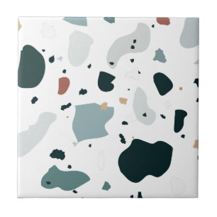 Azulejo De Cerâmica Padrão Moderno de Terrazzo – Mar Abstrato de Meado