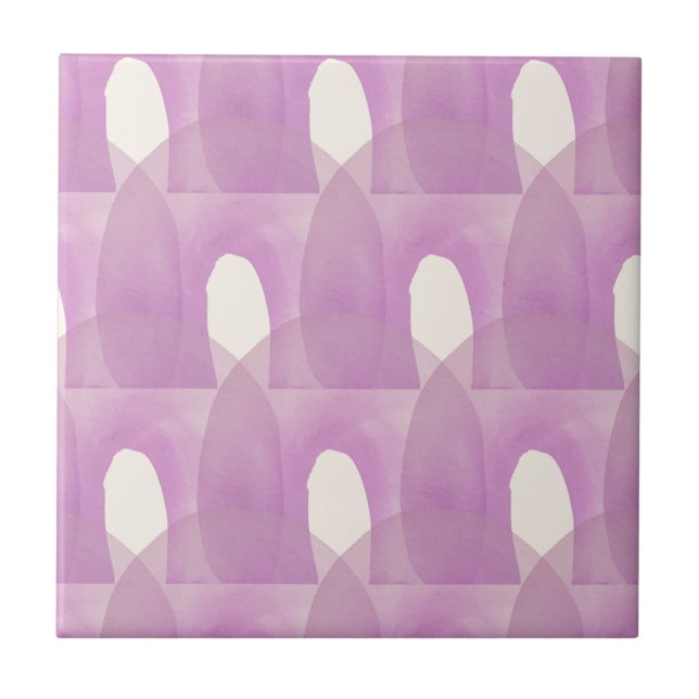 Azulejo De Cerâmica Padrão Moderno do Meio século Arco-Íris Roxo (Frente)