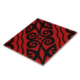 Azulejo De Cerâmica Padrão Moderno Elegante Preto E Vermelho