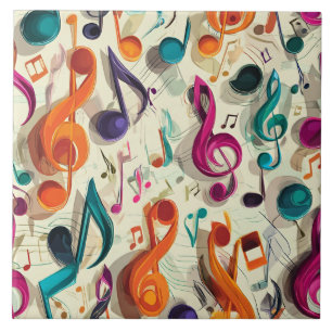 Azulejo De Cerâmica Padrão Musical Colorido