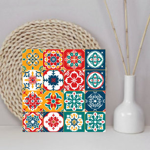 Azulejo De Cerâmica Padrão na moda Colorido Mexicano Papel Picado Home