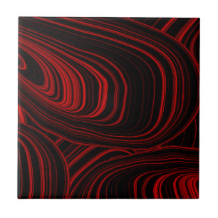 Azulejo De Cerâmica Padrão na moda moderno de Abstrato vermelho e pret