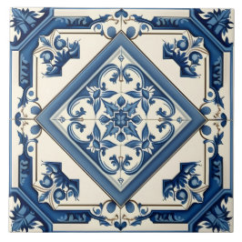 Azulejo De Cerâmica Padrão na moda Rustic Blue Mediterranean