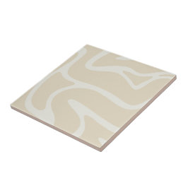 Azulejo De Cerâmica Padrão Orgânico Simples Bege Creme
