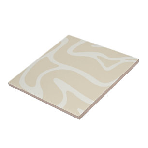 Azulejo De Cerâmica Padrão Orgânico Simples Bege Creme