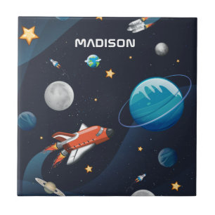 Azulejo De Cerâmica Padrão Personalizado do Espaço Exterior