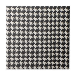 Azulejo De Cerâmica Padrão Preto Branco Pied-de-Poule