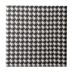 Azulejo De Cerâmica Padrão Preto Branco Pied-de-Poule