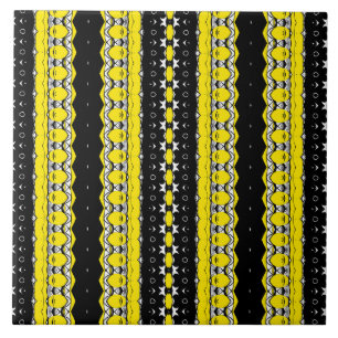 Azulejo De Cerâmica Padrão Preto e Amarelo