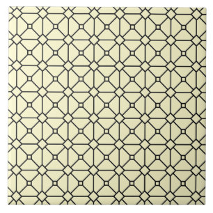 Azulejo De Cerâmica Padrão preto e amarelo do Modern Boho Rhombus