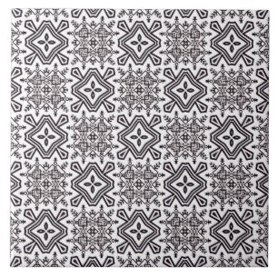 Azulejo De Cerâmica Padrão preto e branco
