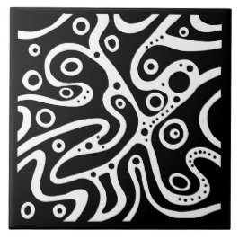 Azulejo De Cerâmica Padrão preto e branco