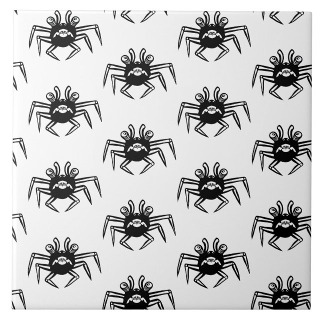 Azulejo De Cerâmica Padrão preto e branco (Frente)