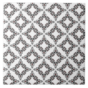 Azulejo De Cerâmica Padrão preto e branco