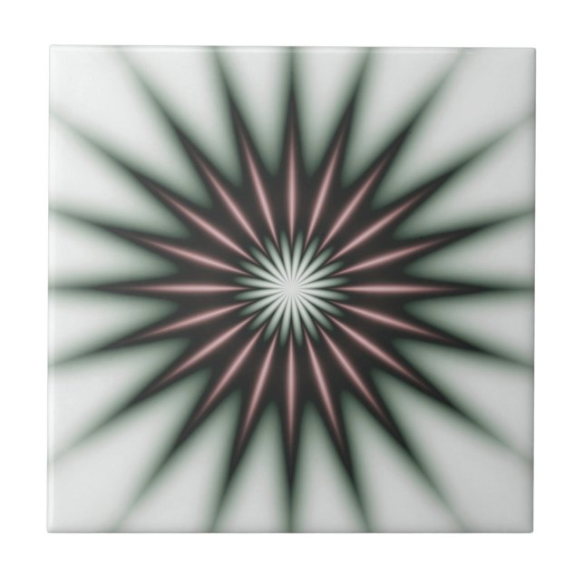 Azulejo De Cerâmica Padrão Radiante Maroon (Frente)