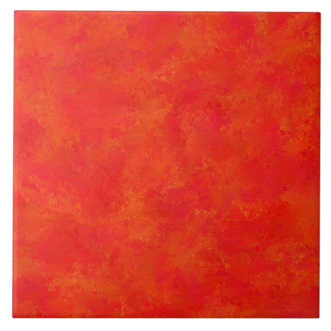 Azulejo De Cerâmica Padrão Red Orange Abstrato (Frente)