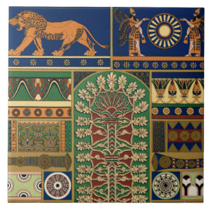 Azulejo De Cerâmica Padrão Retro Assírio