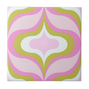 Azulejo De Cerâmica Padrão Retro Rosa 