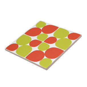 Azulejo De Cerâmica Padrão retroativo de Abstrato Floral