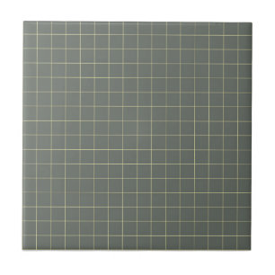 Azulejo De Cerâmica Padrão Retroativo Marcado Preto e Amarelo Pálido