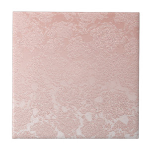 Azulejo De Cerâmica Padrão Rosa Blush Floral Moderno