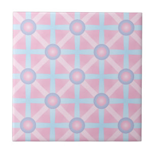 Azulejo De Cerâmica Padrão Rosa Fofo, Roxo e Azul Claro