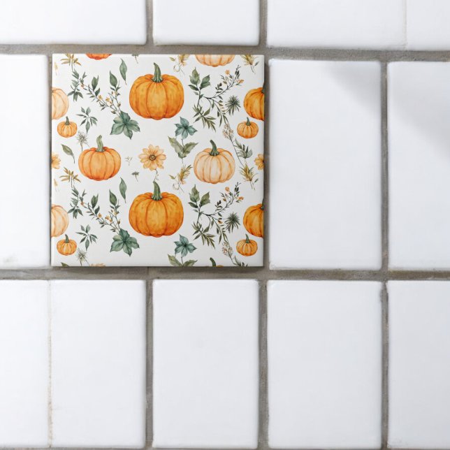 Azulejo De Cerâmica Padrão Rustic Pumpkin (Criador carregado)