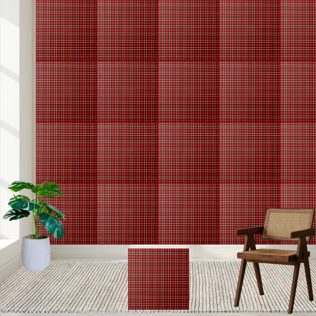 Azulejo De Cerâmica Padrão Rustic Scottish Red Tartan Xadrez (Rustic Scottish Red Tartan Plaid Pattern Ceramic Tile)