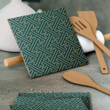 Padrão Sayagata, japonês, Dourado e Marinho azul