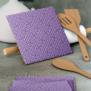 Azulejo De Cerâmica Padrão Sayagata, japonês, roxo e rosa