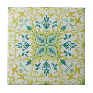 Azulejo De Cerâmica Padrão sem costura de teto William Morris em verde