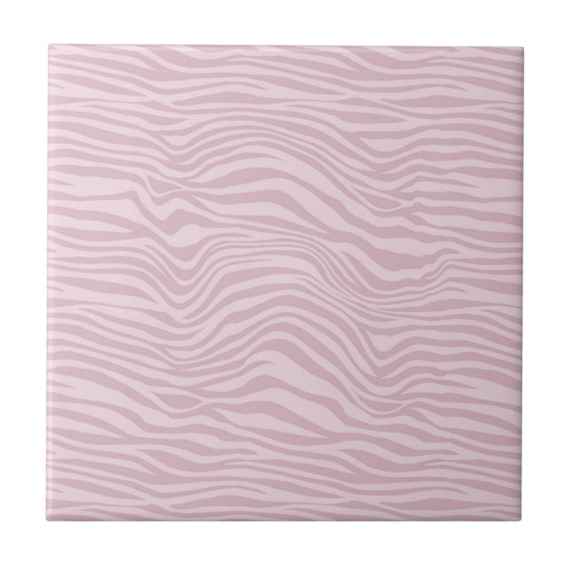 Azulejo De Cerâmica Padrão sem costura de zebra ondulada rosa (Frente)