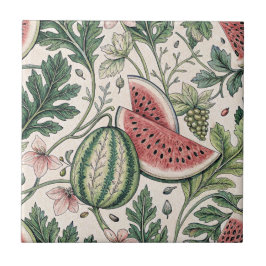Azulejo De Cerâmica Padrão sem costura elegante de colheita de melanci