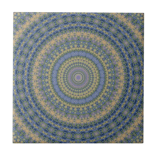 Azulejo De Cerâmica Padrão sem descontinuidades em abstrato mandala (Frente)