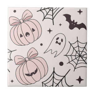 Azulejo De Cerâmica Padrão sem soldadura do Pastel Pink Halloween (5)