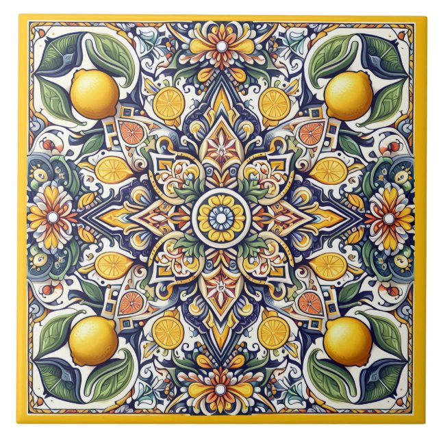 Azulejo De Cerâmica Padrão siciliano (Frente)