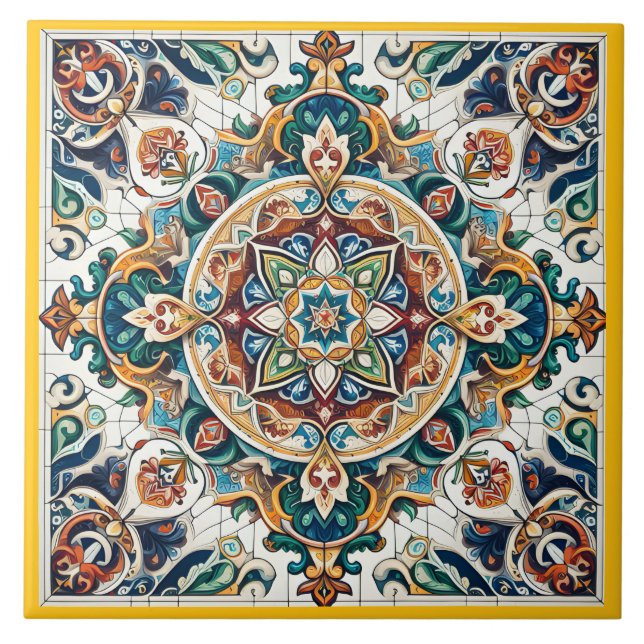 Azulejo De Cerâmica Padrão siciliano (Frente)