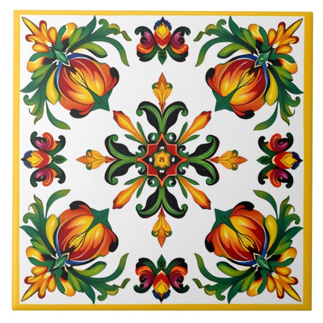 Azulejo De Cerâmica Padrão siciliano (Frente)
