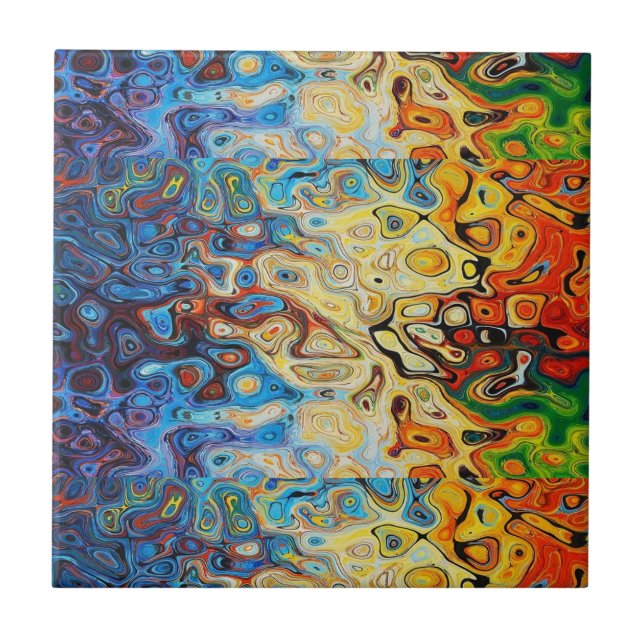 Azulejo De Cerâmica padrão texturizado por abstrato (Frente)