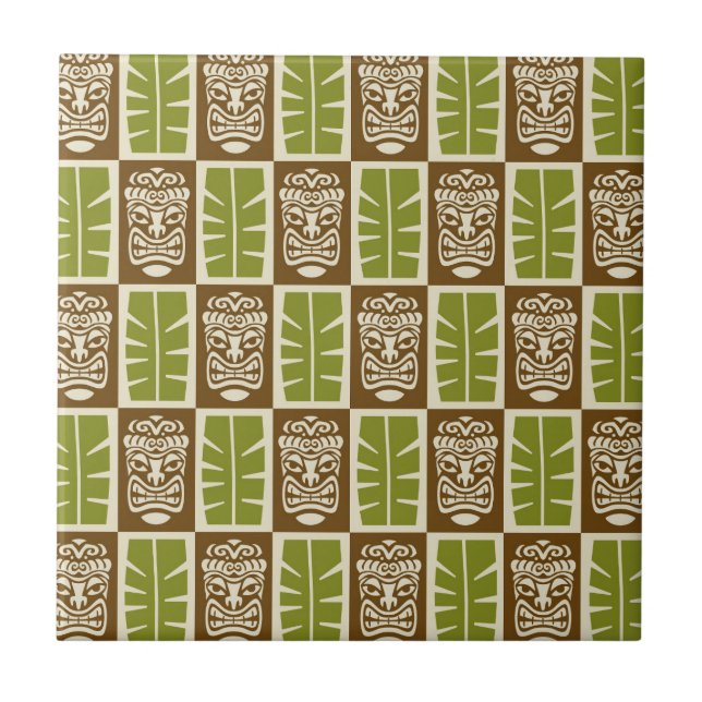 Azulejo De Cerâmica Padrão Tiki (Frente)
