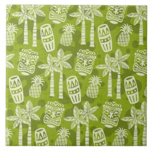Azulejo De Cerâmica Padrão Tiki Moderno de Meados do Século Retro