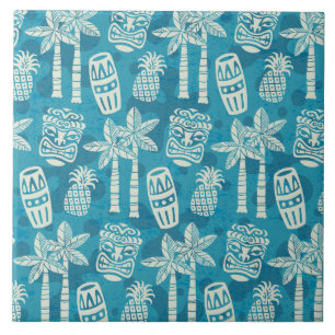 Azulejo De Cerâmica Padrão Tiki Moderno Retro de Meados do Século