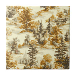 Azulejo De Cerâmica Padrão Toile de Jouy Floresta de Inverno (13)