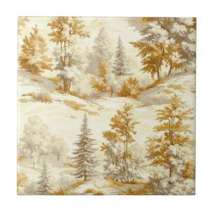 Azulejo De Cerâmica Padrão Toile de Jouy Floresta de Inverno (6)