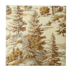 Azulejo De Cerâmica Padrão Toile de Jouy Floresta de Inverno (7)