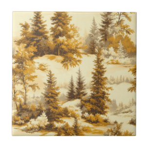 Azulejo De Cerâmica Padrão Toile de Jouy Floresta de Inverno (9)