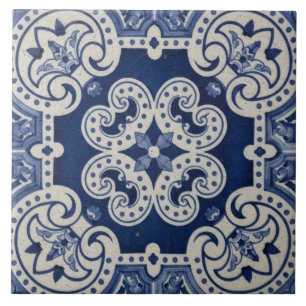 Azulejo De Cerâmica Padrão Tradicional Marroquino Português Branco Azu