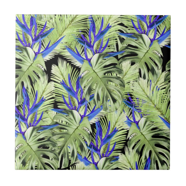 Azulejo De Cerâmica Padrão tropical (Frente)