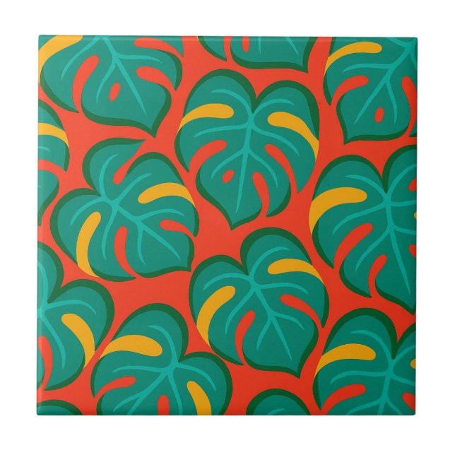 Azulejo De Cerâmica Padrão Tropical Fiesta (Frente)
